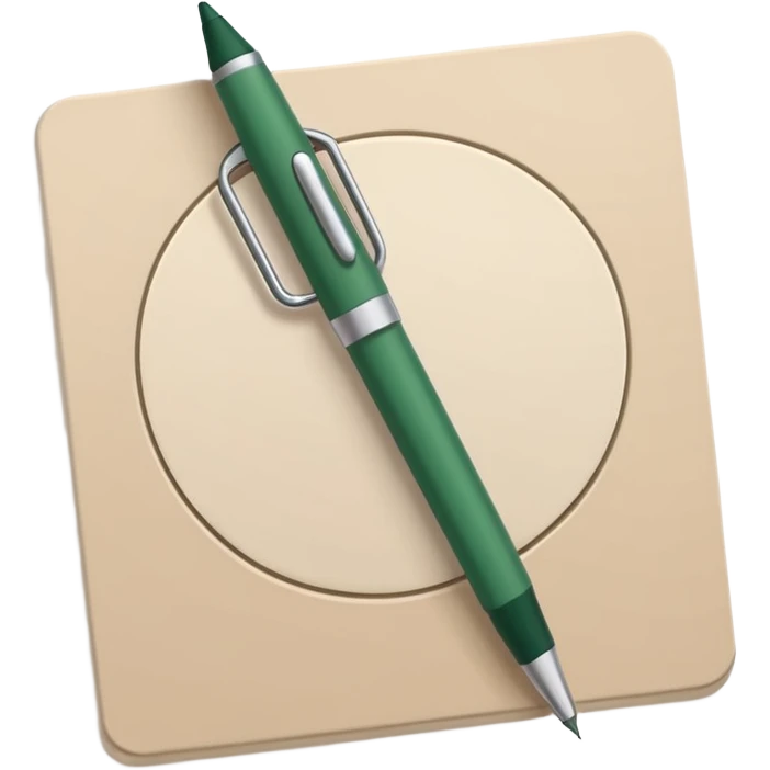 light beige paper with dark green pen, modern minimalism emoji