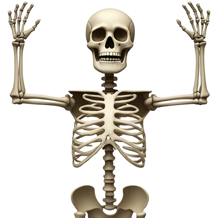 arms raised above head skeleton emoji