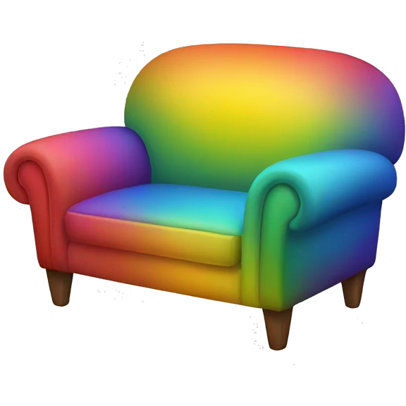 rainbow couch chair  emoji