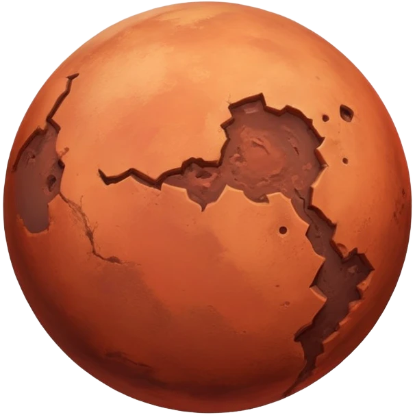 Mars is a round planet realistically emoji