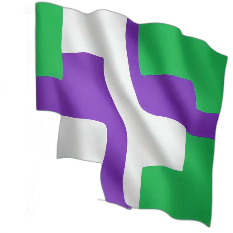 drapeau vert blanc violet emoji