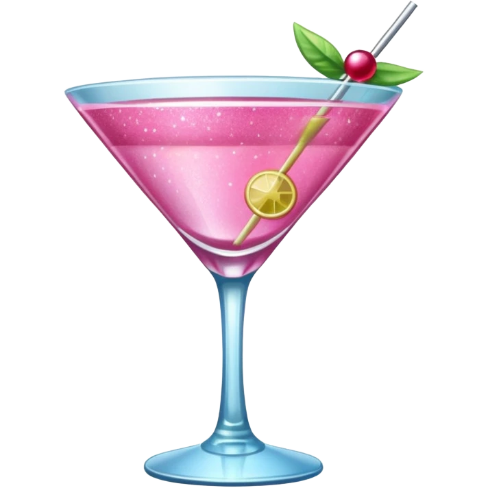 Pink cocktail with glitter  emoji