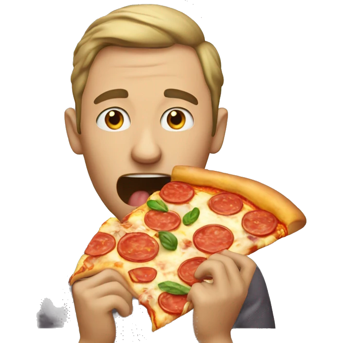 man eating pizza emoji