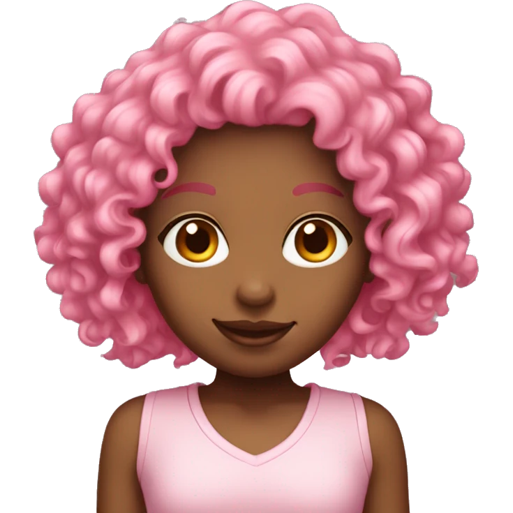 pink curly hair girl emoji