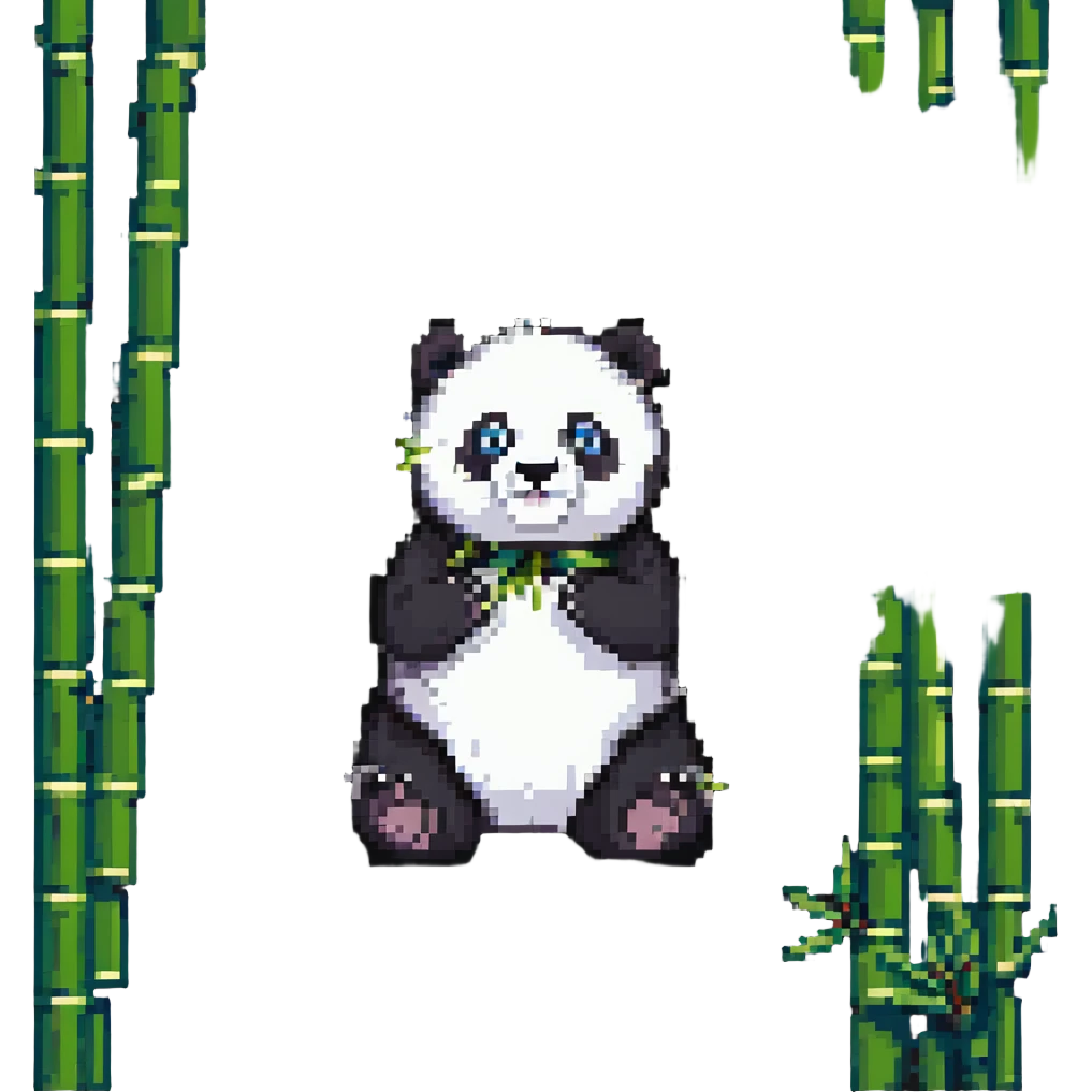 A lovely panda surrounded by bamboo emoji