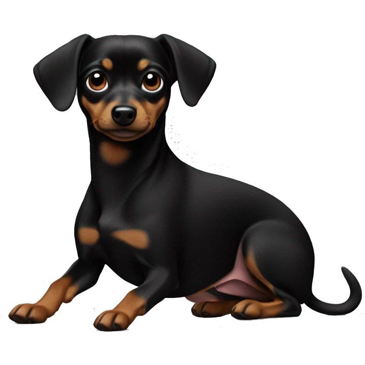 Fully Black chiweenie dog emoji
