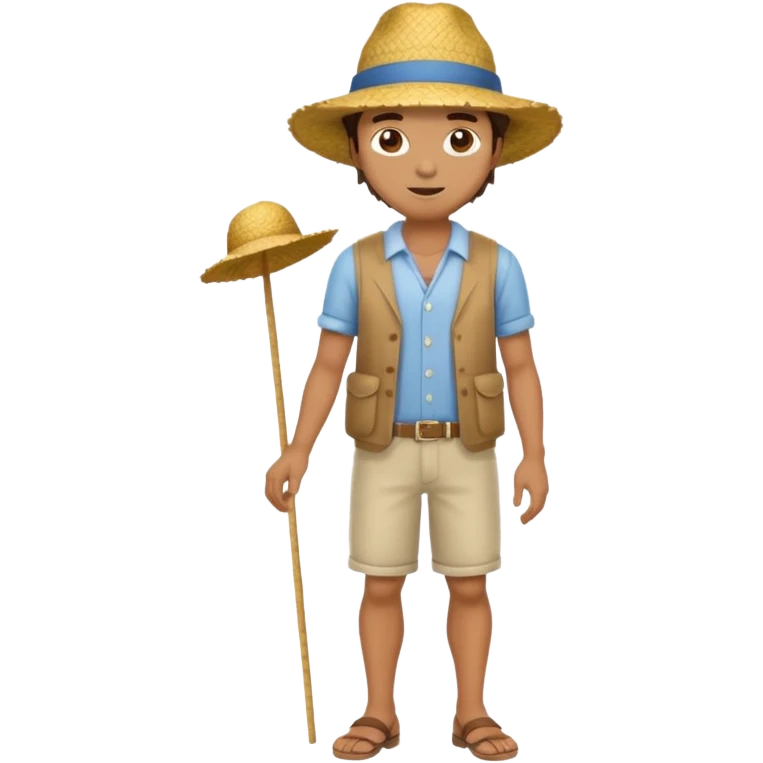 full body man with strow hat emoji