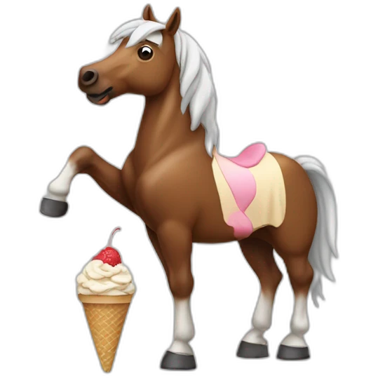 horse with ice cream emoji