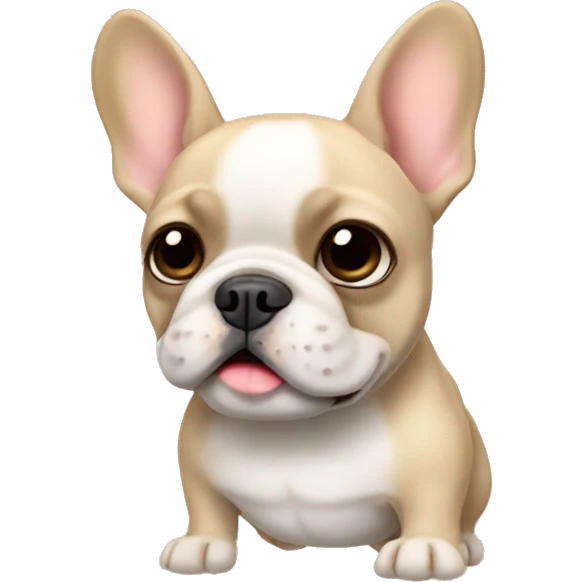 beige french bulldog animated emoji