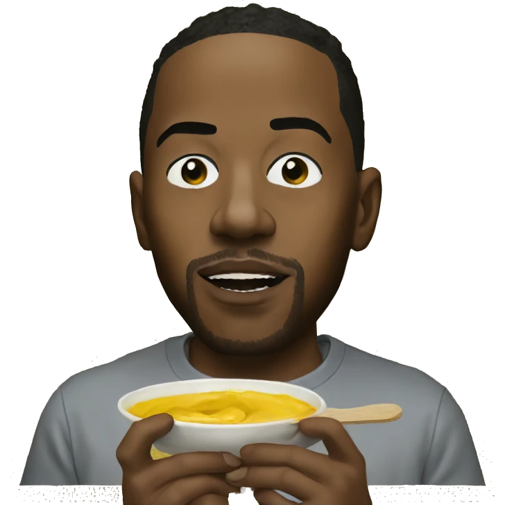 Kendrick Lamar eating mustard emoji