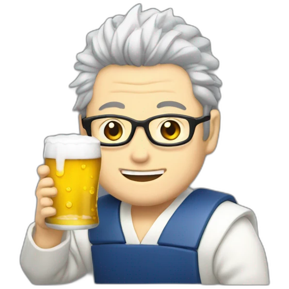 Satoru gojo with beer emoji