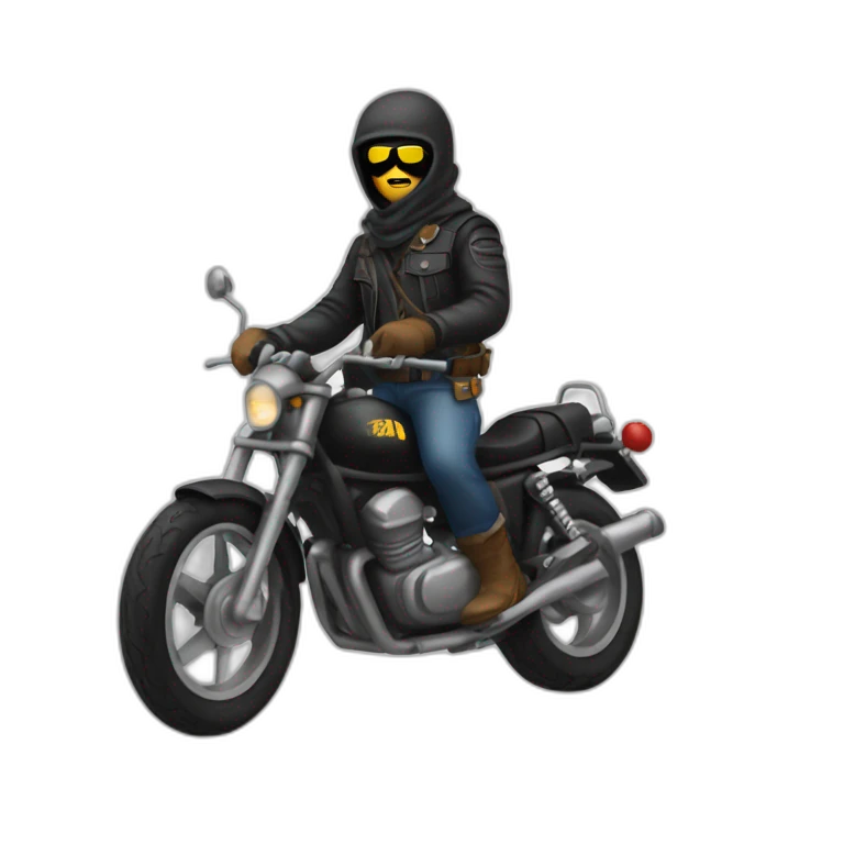 Bandit sur une moto emoji
