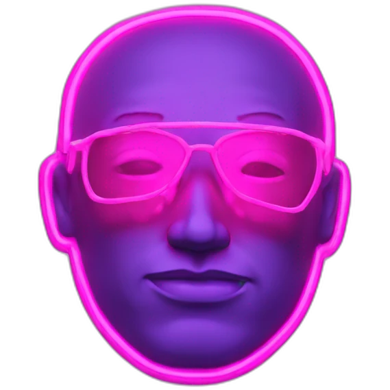 Juicy booty neon sign style man emoji