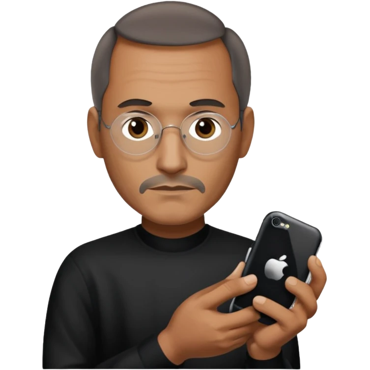 Steve Jobs with an iPhone 6 in his hands emoji
