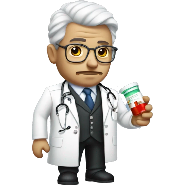 Dictator as a doctor holding medicine emoji