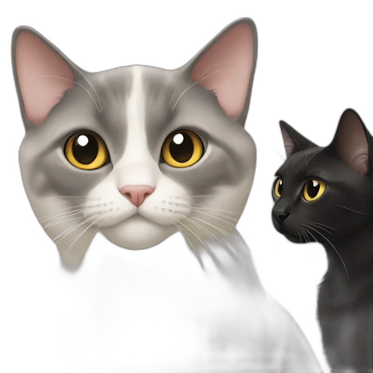 two black cats and one colourpoint cat emoji