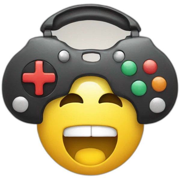 smiley with joysticks instead of eyes emoji