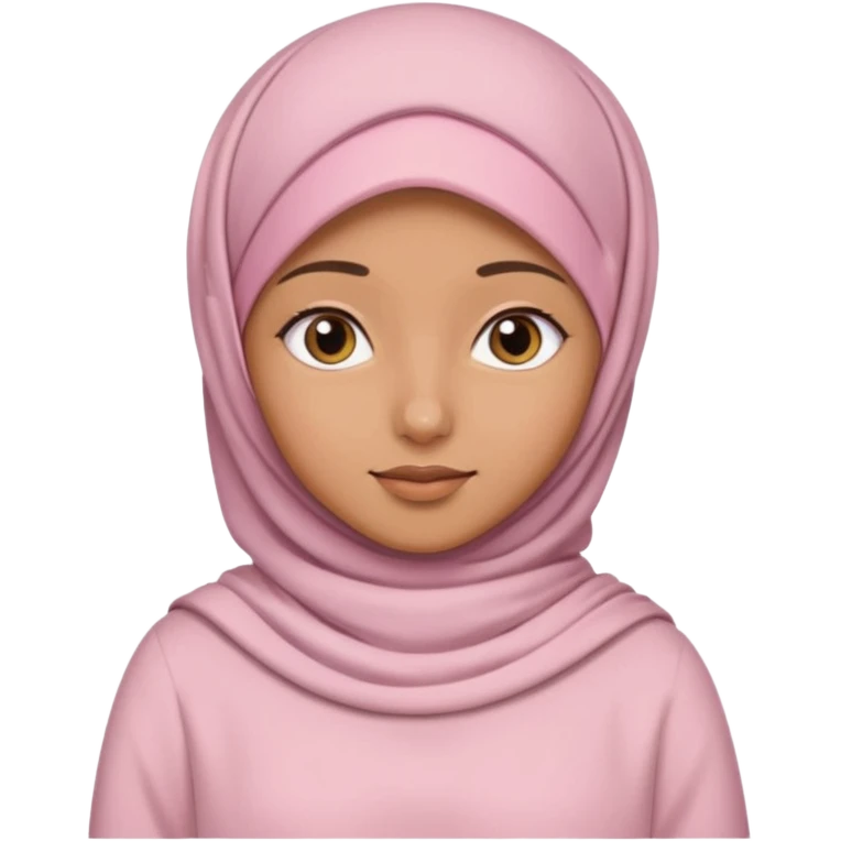 بنت ذات بشره حنطيه محجبه لابسه وردي فاتح emoji
