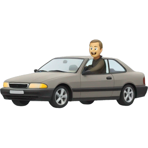 Guy driving a m6 emoji