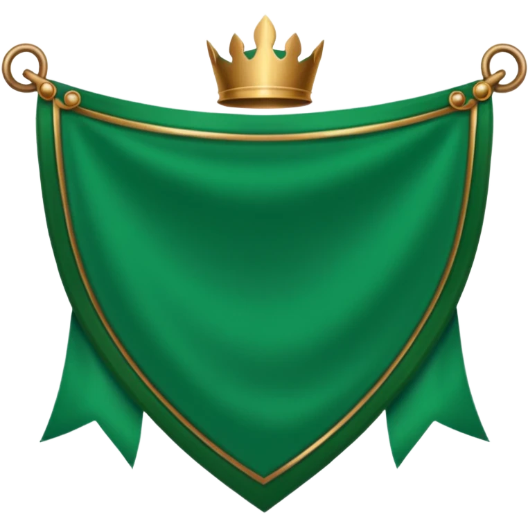 Leaf Banner — green cloth + bronze edge, Royal Banner. emoji