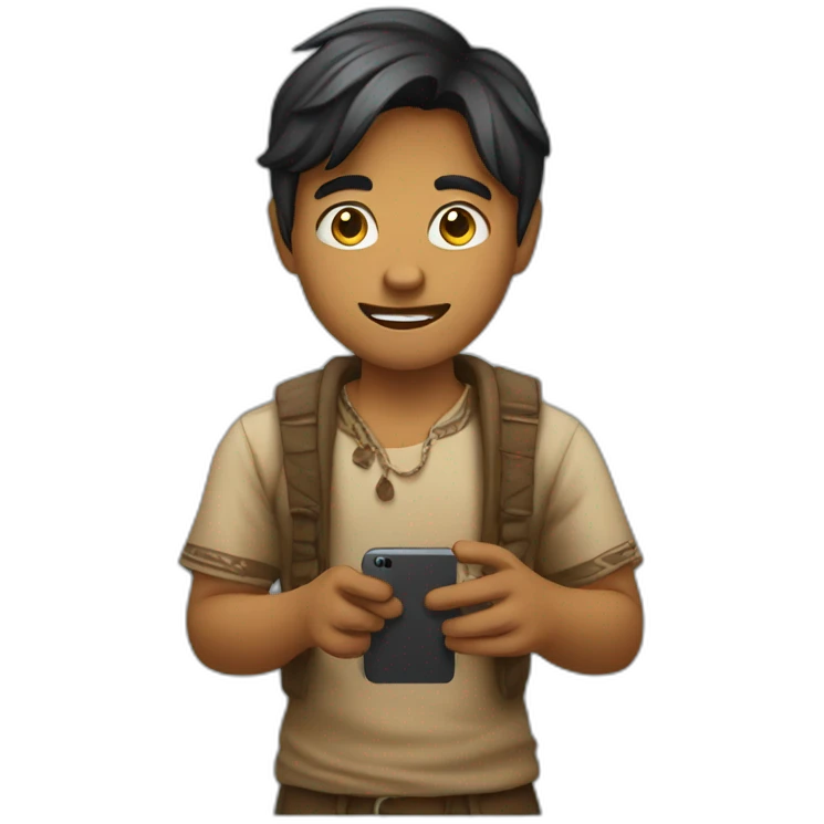 A_indianboy_with_phone emoji