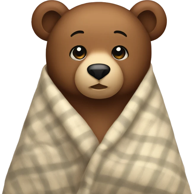 bear cozy in blanket emoji