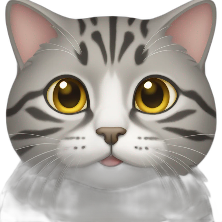 american short hair cat- tabby- gray emoji