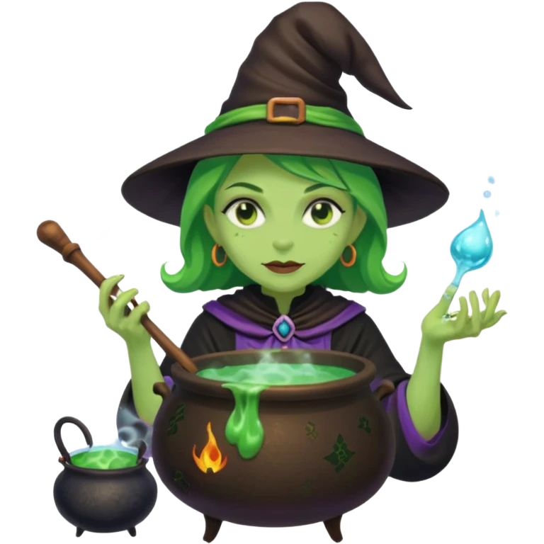 green witch cooking potion emoji