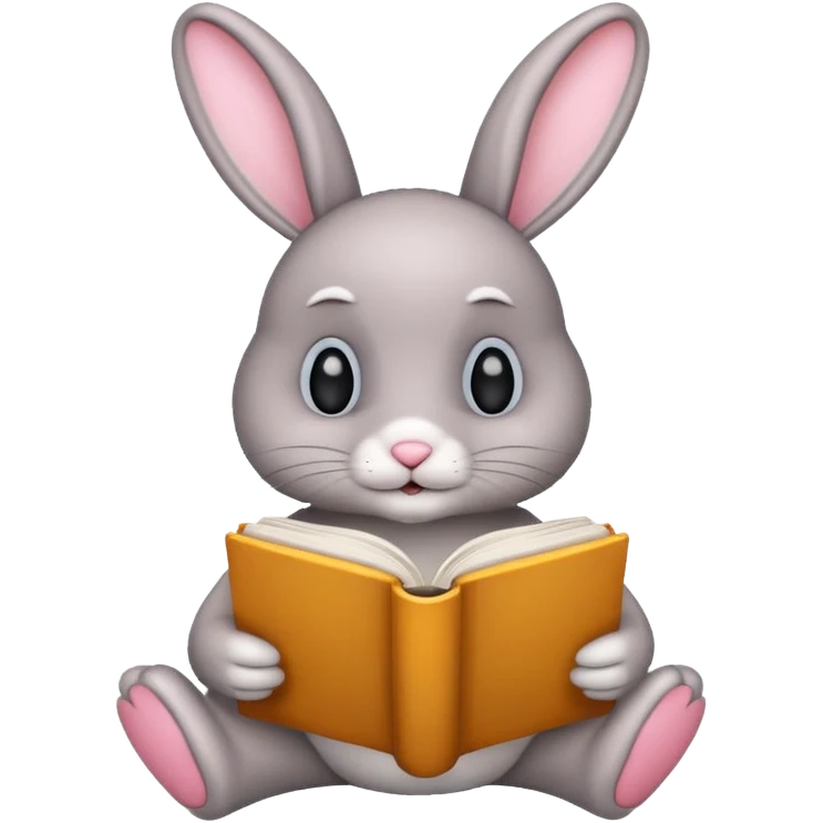 bunny reading book emoji