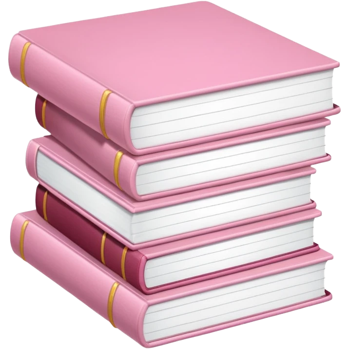 Light pink and white school books emoji