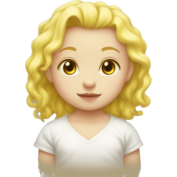 Baby yellow colored heart with a white ྀིྀི emoji