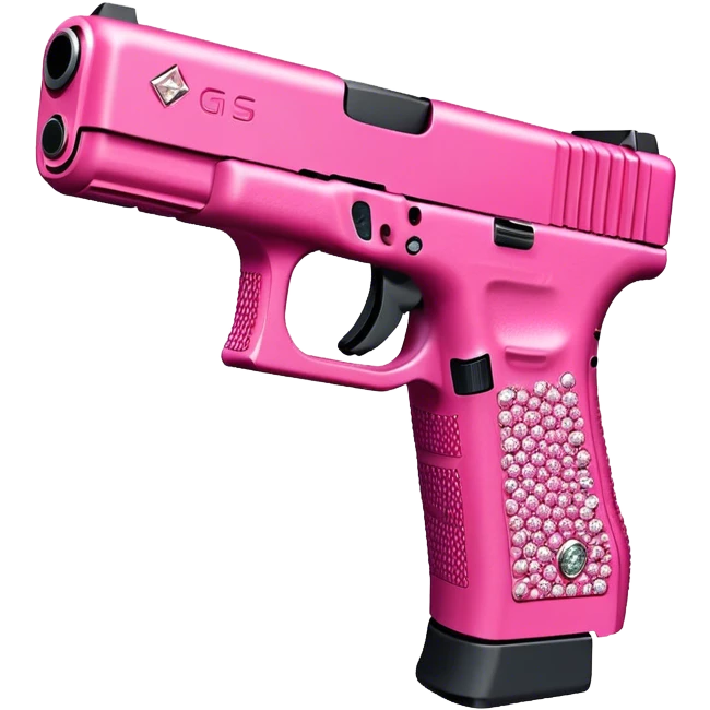  pink Glock 19 with encrusted diamonds emoji