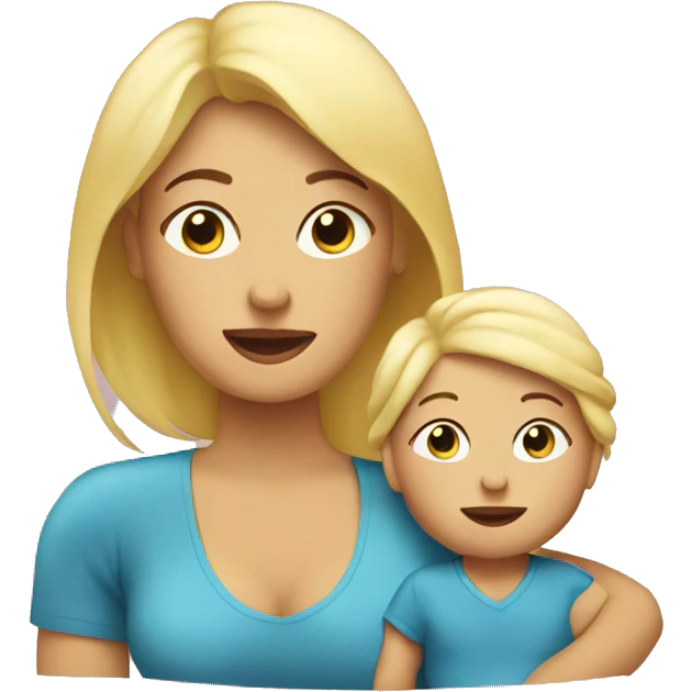 Mommy and baby are blond emoji
