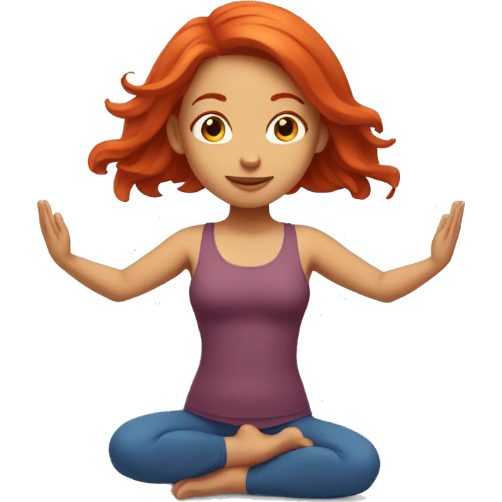 Red hair girl yoga emoji