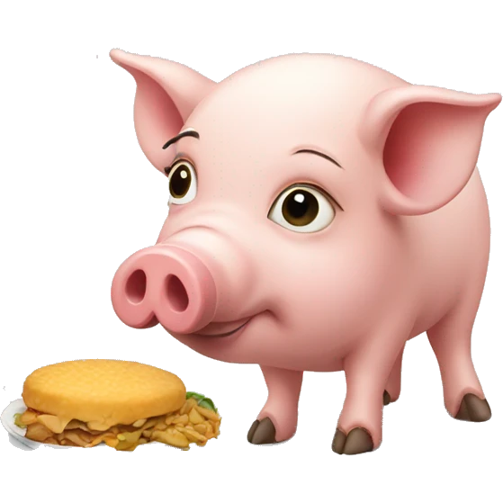 pig eating food emoji
