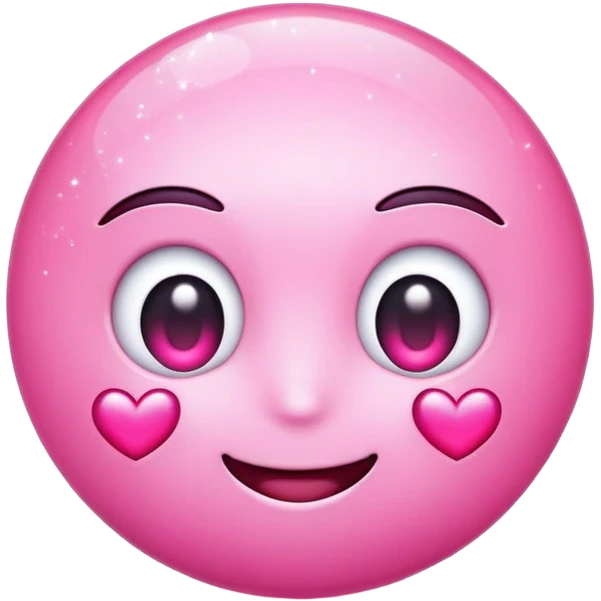 Pink emoji with heart eyes and sparkles emoji