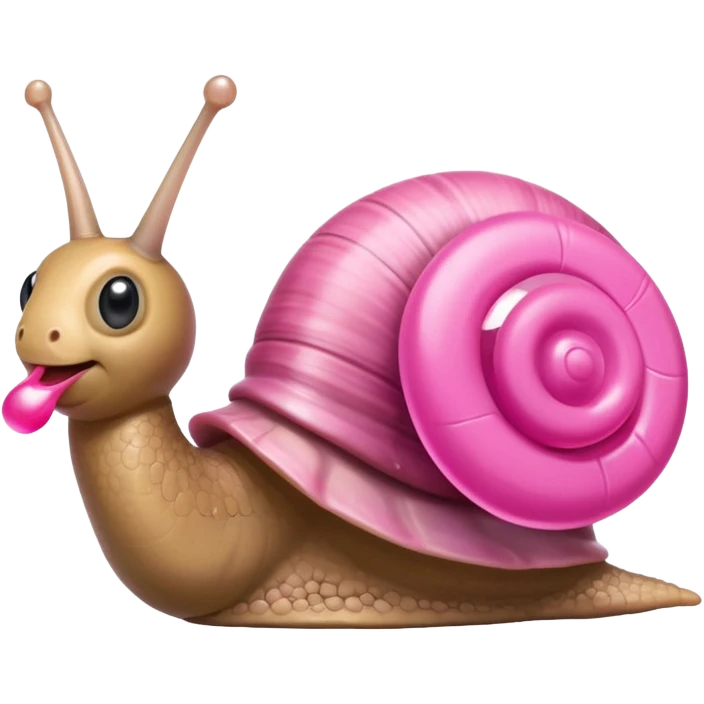 cute snail with a pink pacifier emoji