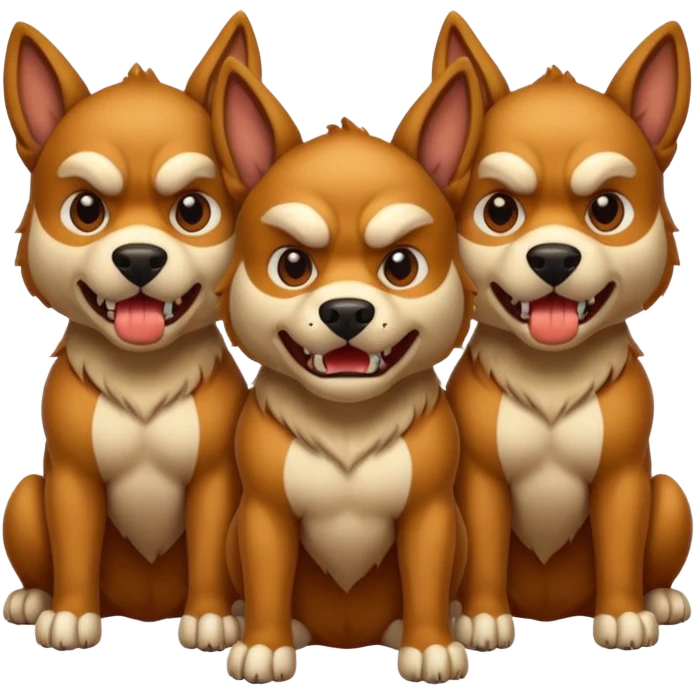 Perro de tres cabezas emoji