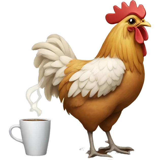 Chicken Drinking Coffee emoji