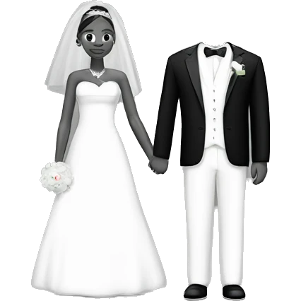 bridal couple dresses in black and white. please generate one without the people. just the dress emoji