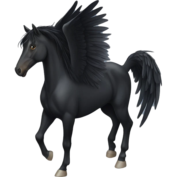Black horse with wings emoji