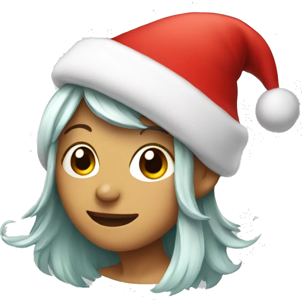 Fairy with a Christmas hat emoji