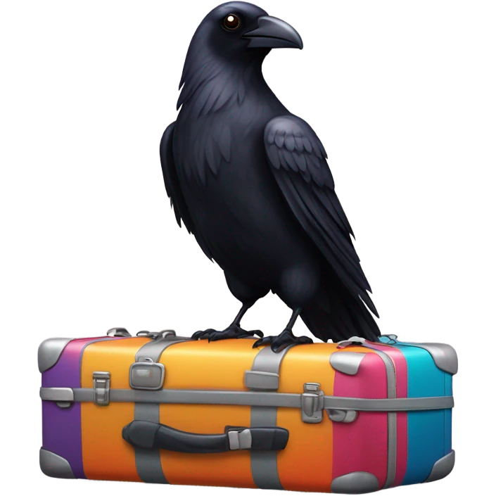 Raven packing bags ￼ emoji