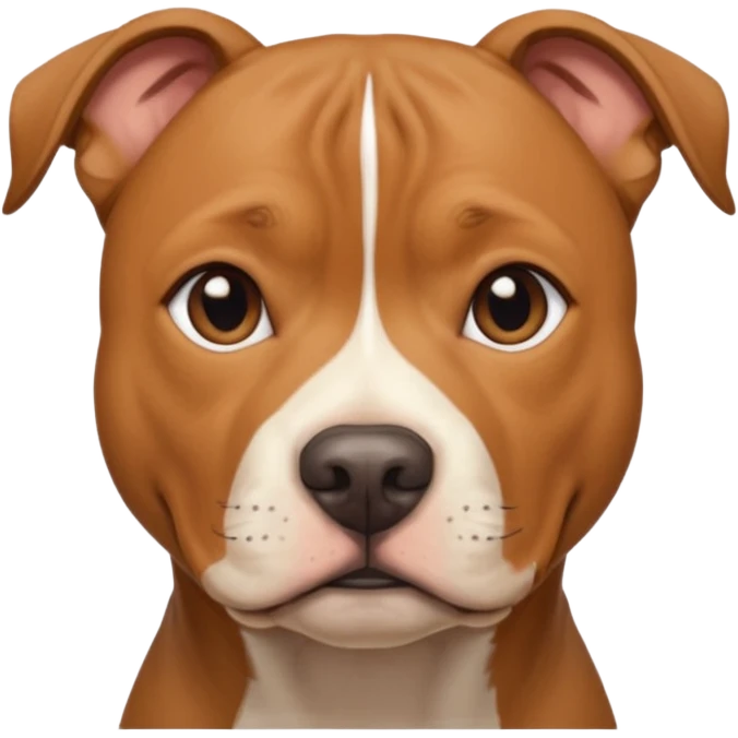 light brown American Staffordshire Terrier facing forwards, head and shoulders emoji