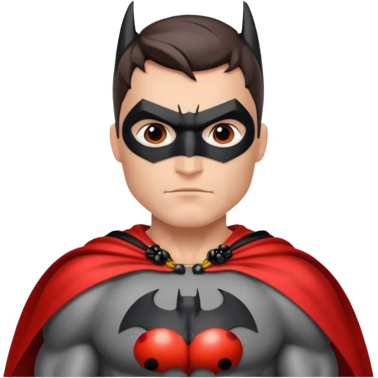 A batman with a ladybug cape emoji