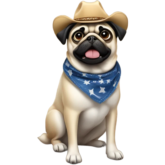 Pug riding a cowboy husky emoji
