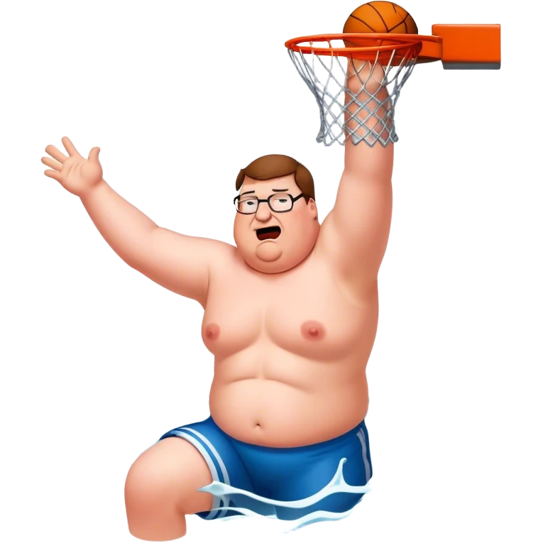 Peter griffin from family guy dunking from the free throw line emoji