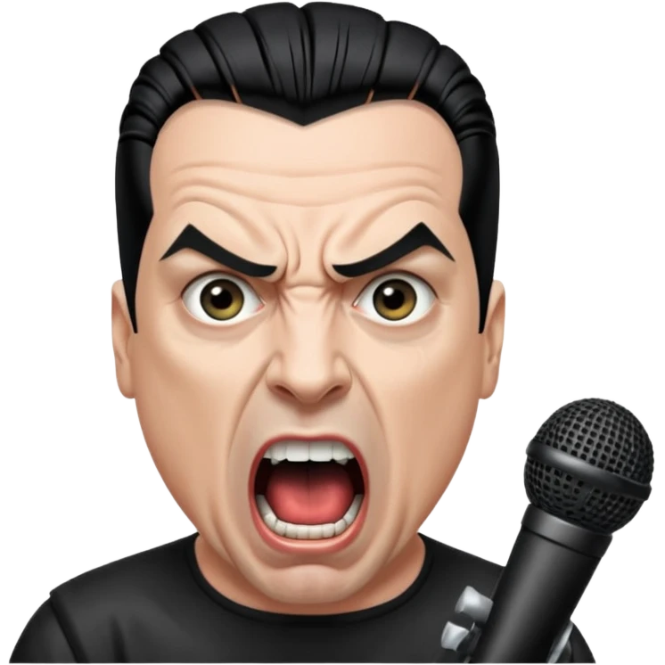 till lindemann, metal musician, screaming with mirophone emoji
