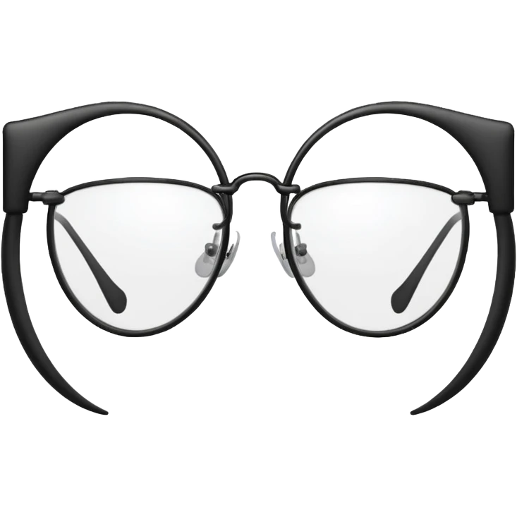 occhiali con la montatura a forma di una mezzaluna  emoji