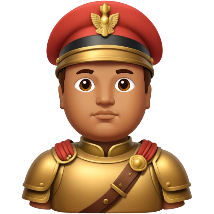 Cinematic Realistic Botero Bronze Roman fat Soldier Emoji. emoji